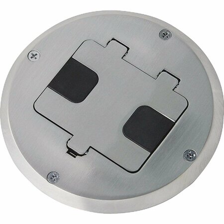 SOUTHWIRE Electrical Box, 42.8 cu in, Pop Up Floor Box, Stainless Steel, Round FBCVSS-TRWR-KIT